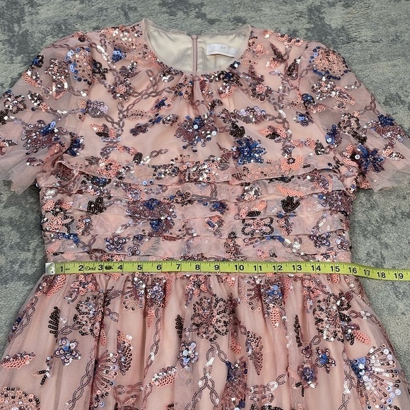 New Rachel Parcell Embroidered Tulle Dress Sequin Sparkle Romantic Party Sz 12 - Picture 11 of 17